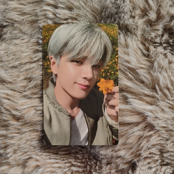 Stylish Photo Card with Floral Accent jay from enhypén orange blood trading card